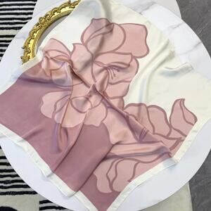 2/$30 NEW Pink Cream Mauve  Floral Flower Printed Silky Fashion Scarf
